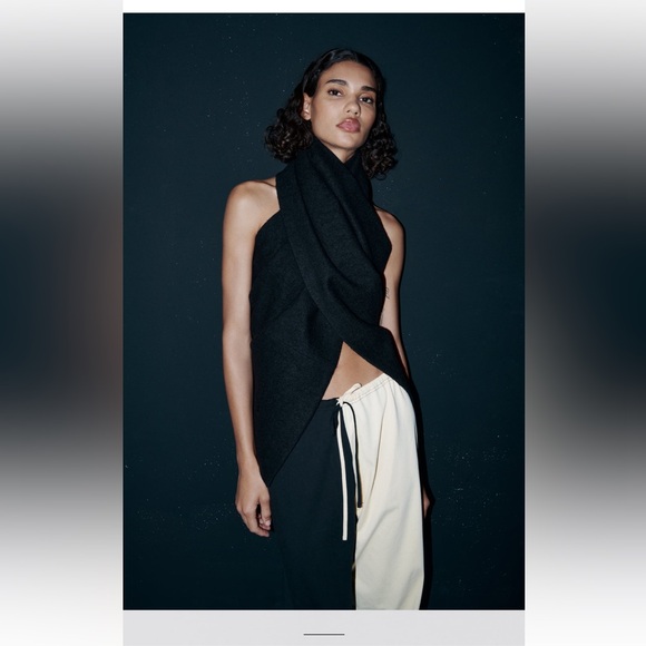 ZARA BLACK BUTTONED ZW WOOL TOP LIMITED EDITION SZ XS/S - Picture 7 of 13